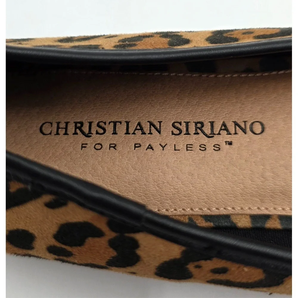 Christian Siriano for Payless Size 8 Ballet Slipper Flats Leopard Print W Buckle